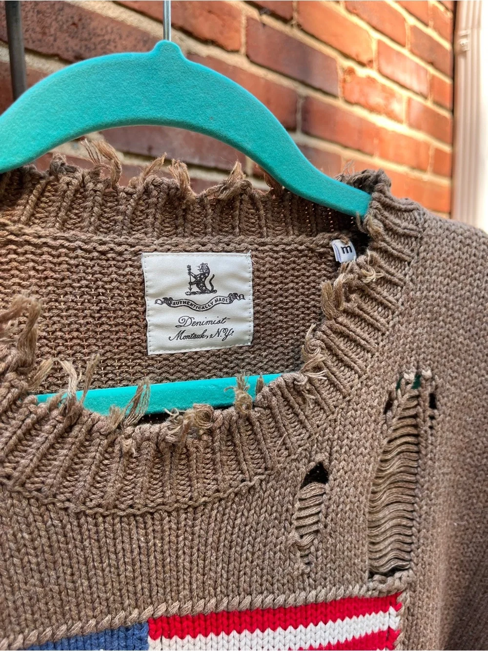 Denimist Distressed American Flag Sweater